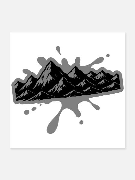 Mountains Blobs - Poster 16" x 16" (40x40 cm) - white - Front