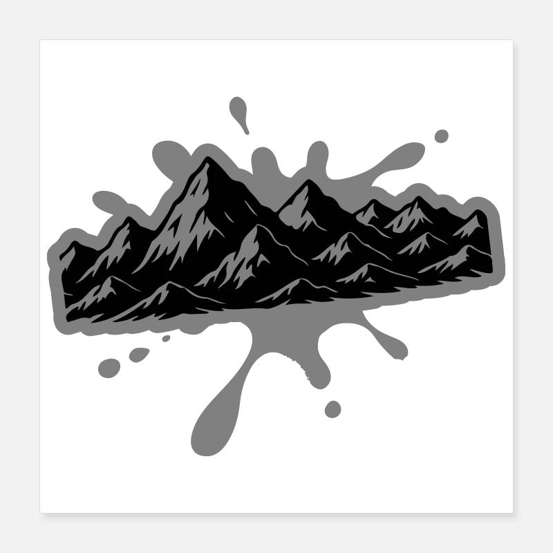Berge Klecks Poster 40x40 cm