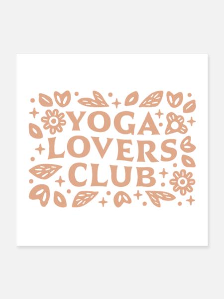 Club de groupe des amateurs de yoga esthétique beige - Poster 40 x 40 cm - blanc - Devant