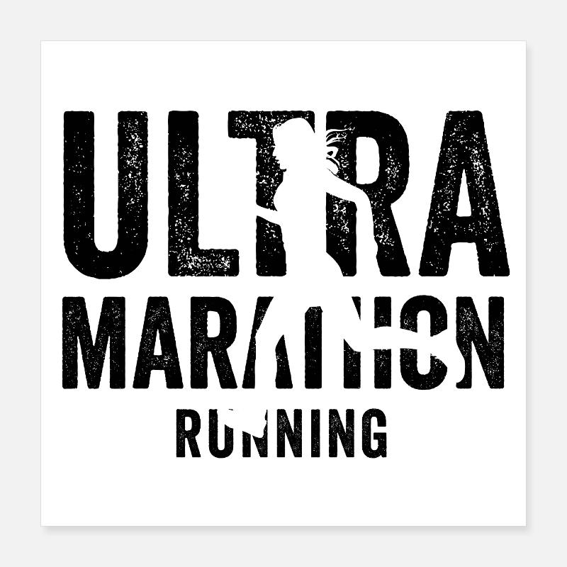 Ultra Marathon Running - Poster 16" x 16" (40x40 cm) - white