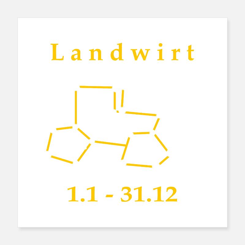 Traktor Landwirt Sternzeichen Bauer Geschenk Poster 40x40 cm