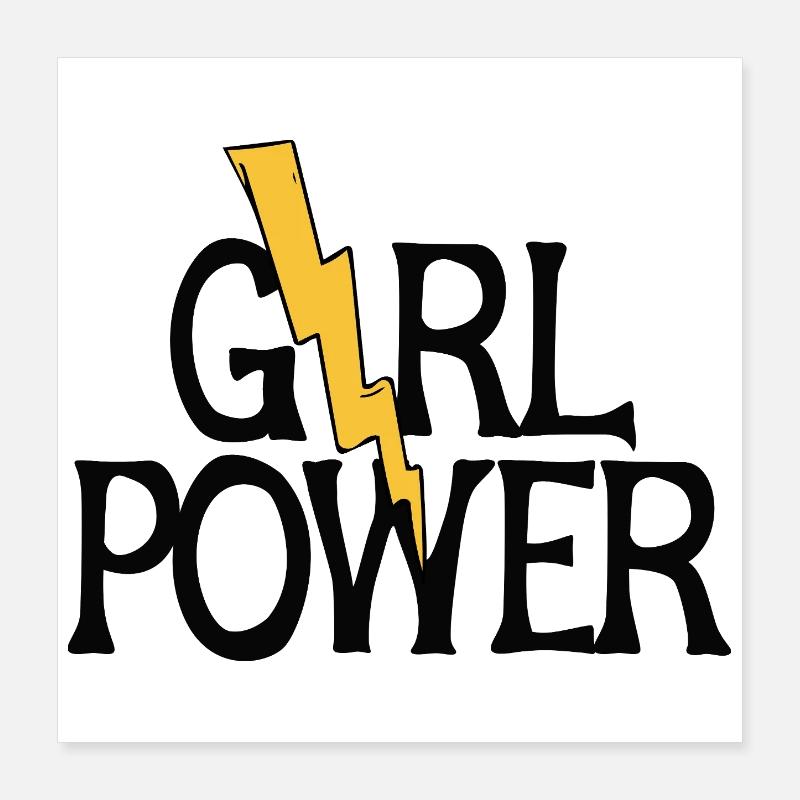 Blitz-Mädchen-Power Poster 40x40 cm
