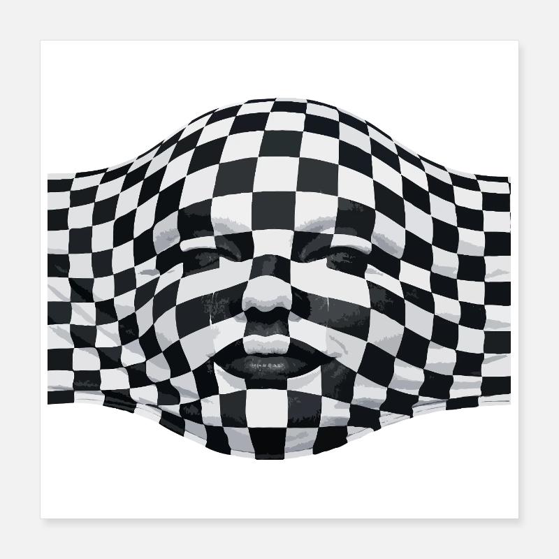 Face under cloth Poster 16" x 16" (40x40 cm)