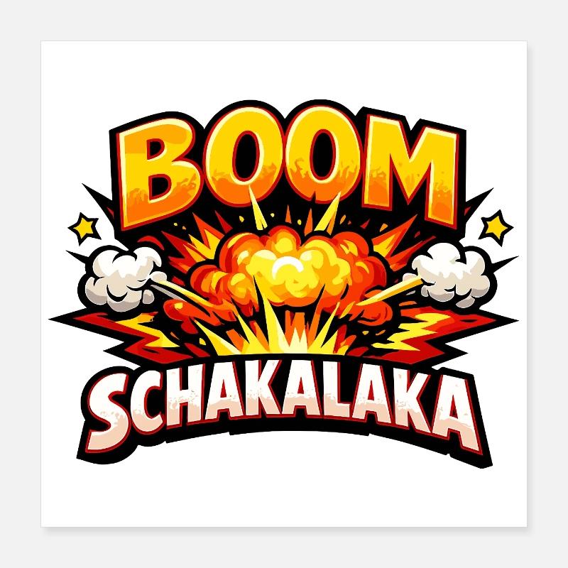 Boom Schakalaka Comic Spruch mit Explosion Poster 40x40 cm
