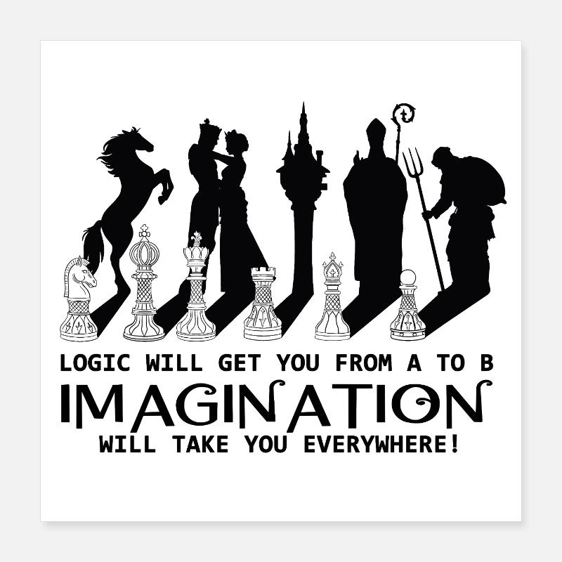 Schachlogik Poster 40x40 cm