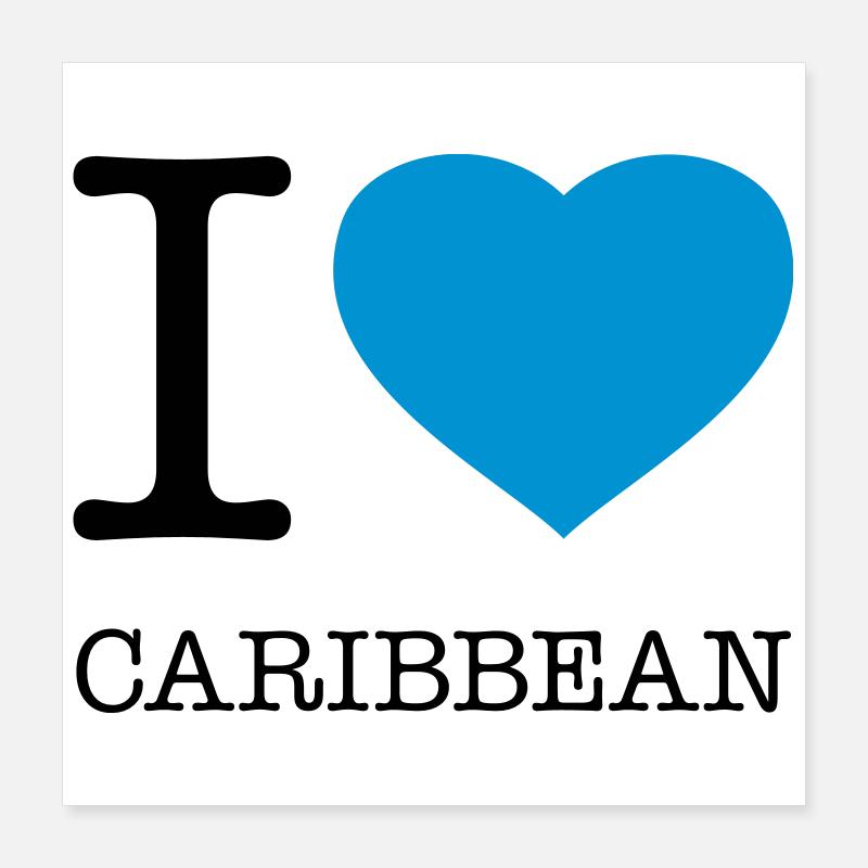 J’AIME LES CARAÏBES Karibik Poster 40 x 40 cm