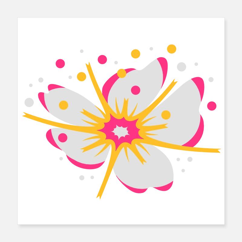 A fleur de cerisier avec du pollen Poster 40 x 40 cm