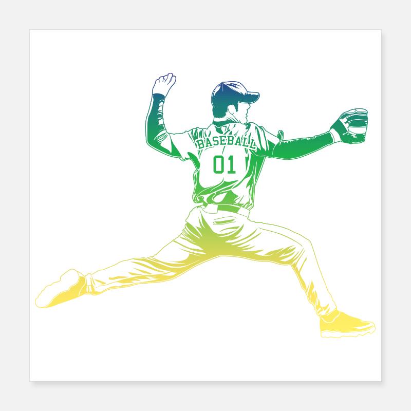 Pitcher Baseball Poster 40x40 cm