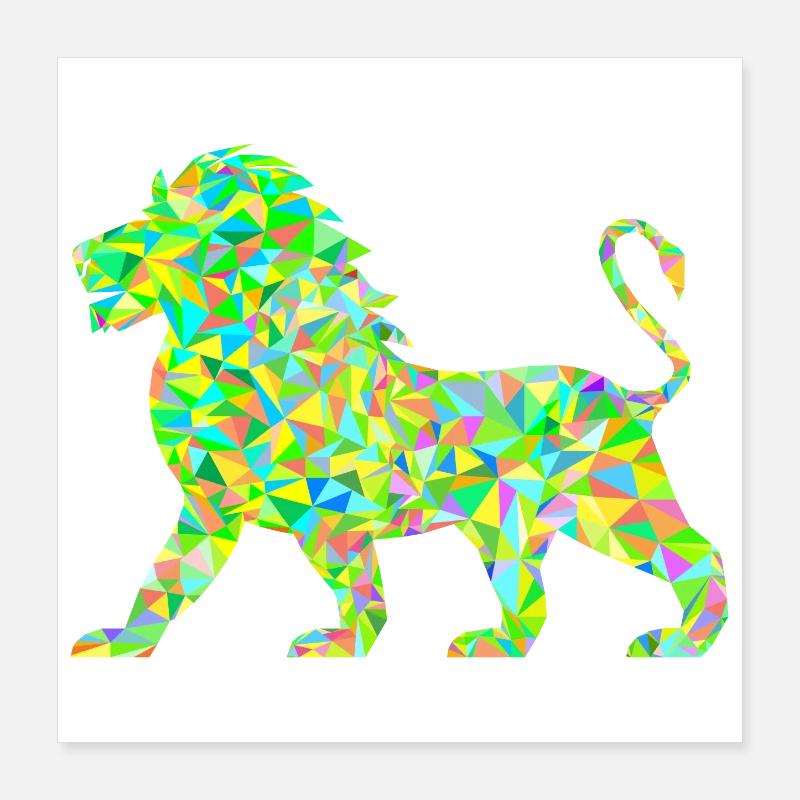 Löwe Polygon Poster 40x40 cm
