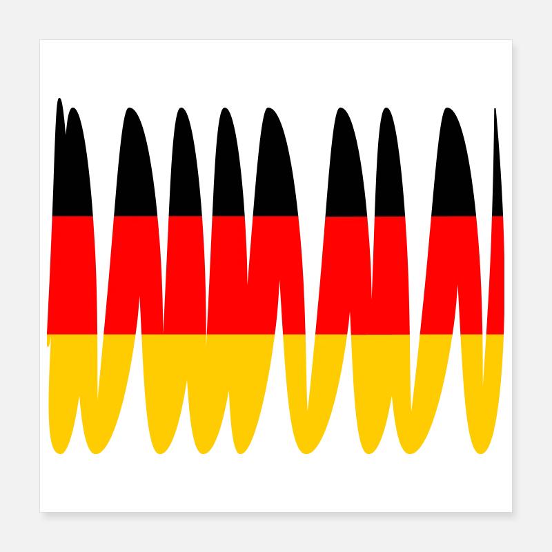 Germany Flag - Poster 16" x 16" (40x40 cm) - white