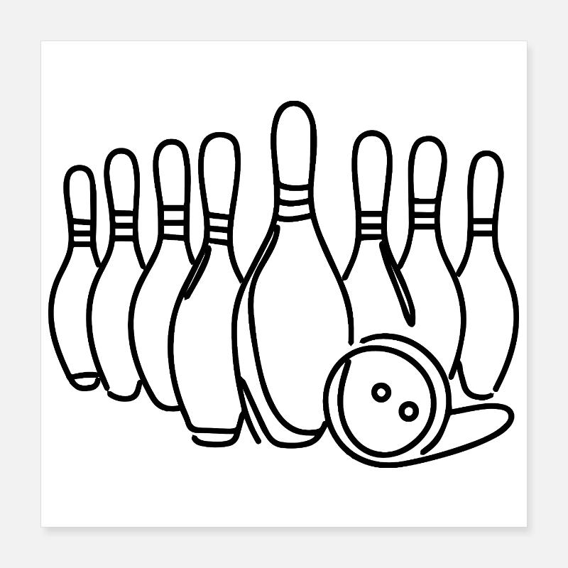 Bowling Pins Poster 40x40 cm
