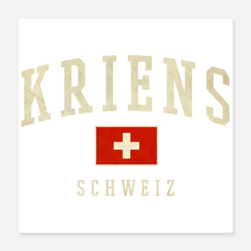 Kriens Suisse design avec drapeau Poster 40 x 40 cm