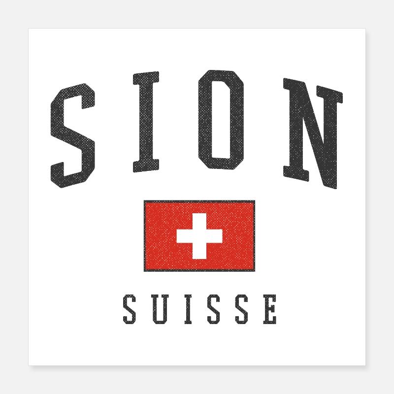 Emblème du drapeau suisse de Sion Poster 40 x 40 cm