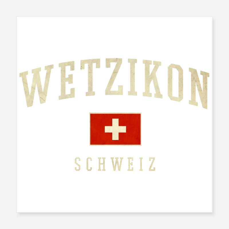 Logo du drapeau Wetzikon Suisse Poster 40 x 40 cm