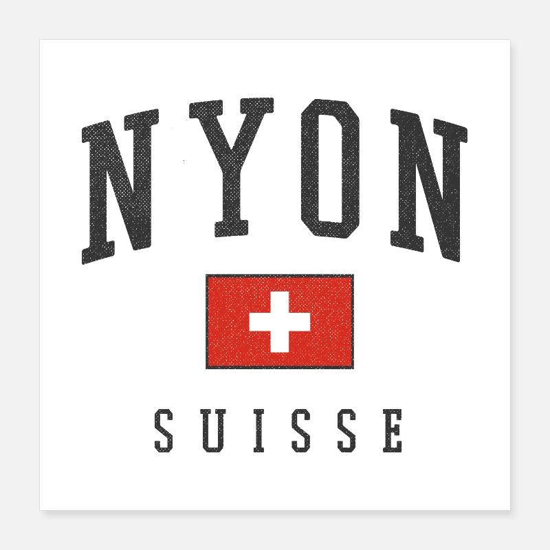 Graphique du drapeau Nyon Suisse Poster 40 x 40 cm