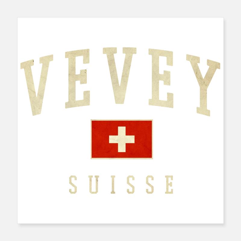 Vevey – identité suisse du canton de Vaud Poster 40 x 40 cm