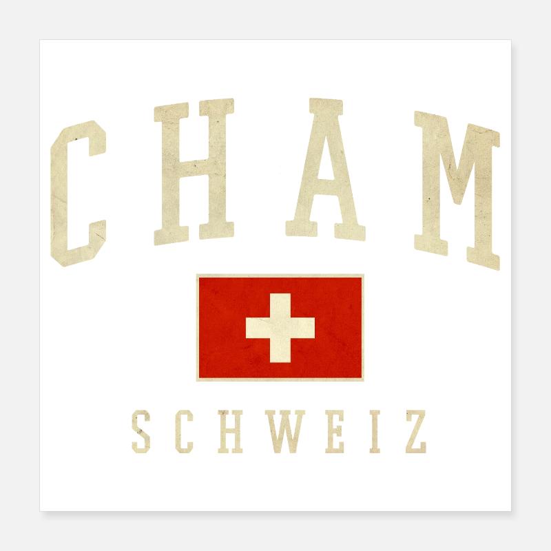 CHAM SCHWEIZ Vintage Logo Poster 40x40 cm
