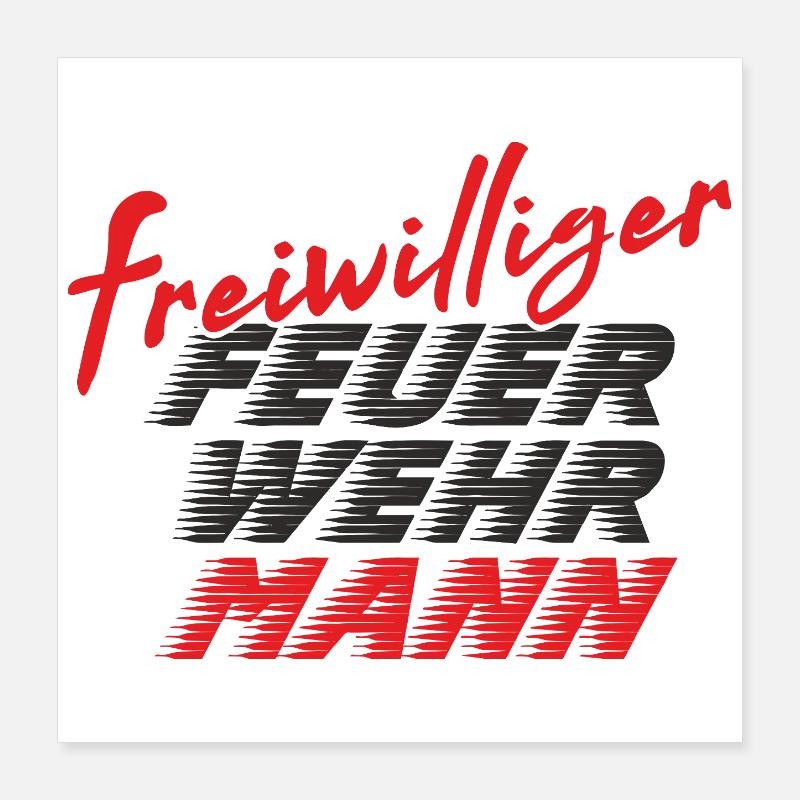 Pompier Poster 40 x 40 cm