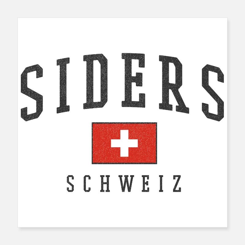 Siders Schweiz Flaggen-Logo Poster 40x40 cm