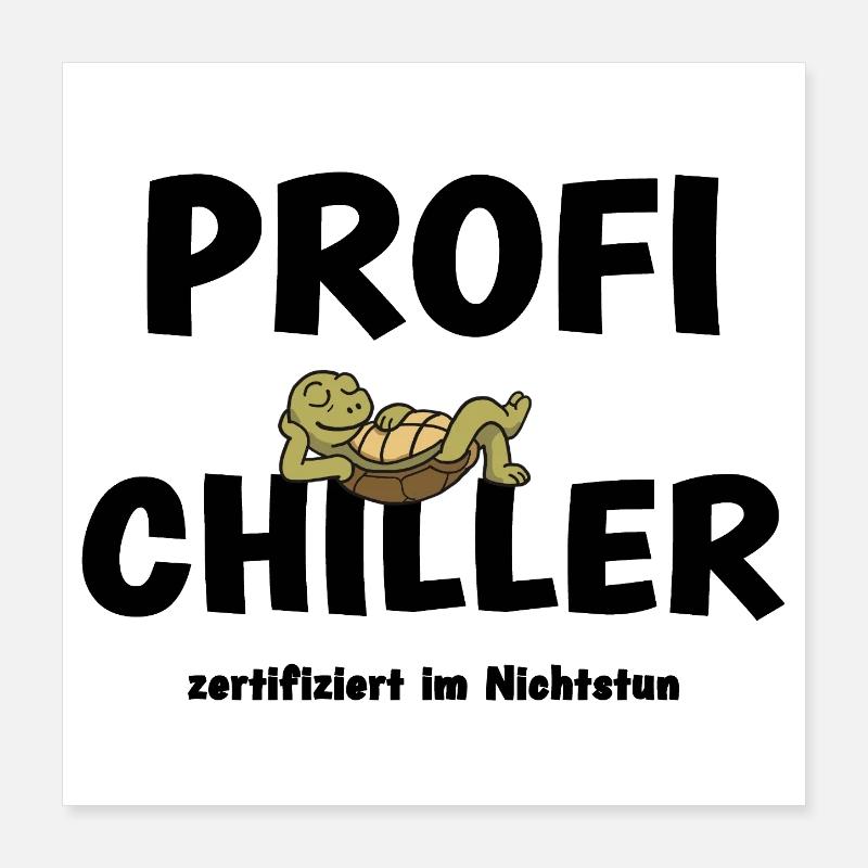 Relaxte Schildkröte Poster 40x40 cm