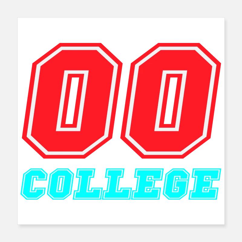 Emblème néon du Collège 00 Poster 40 x 40 cm