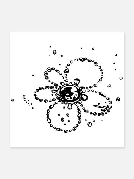 Water splash, Flower of water drops. - Poster 16" x 16" (40x40 cm) - white - Front
