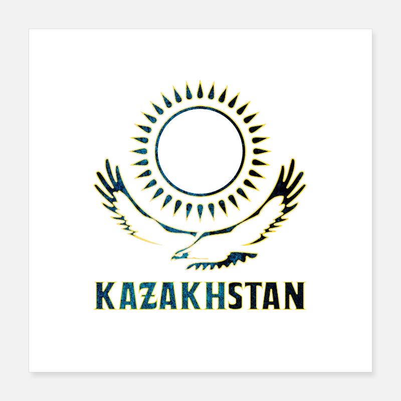 Cadeau d'aigle des steppes du Kazakhstan Poster 40 x 40 cm