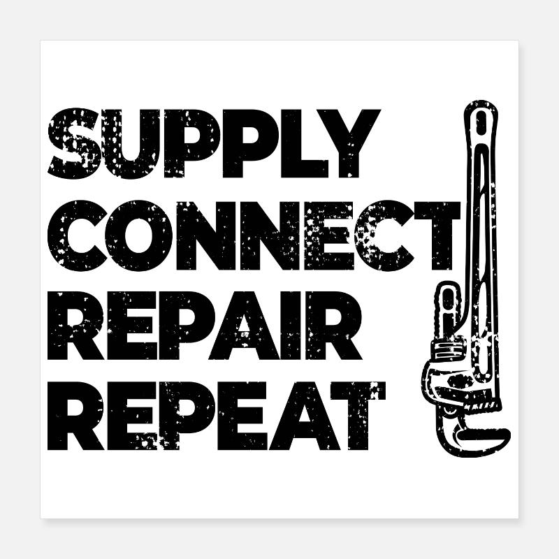 Klempner Motivation Poster 40x40 cm