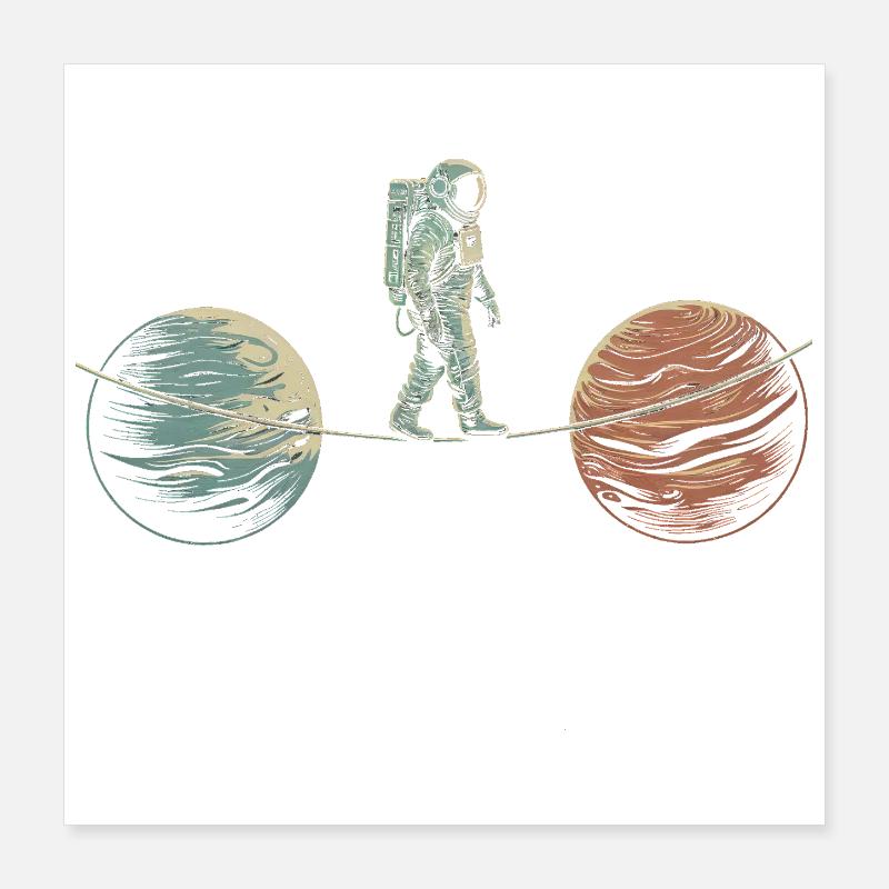 Acrobatie spatiale Art Design Poster 40 x 40 cm