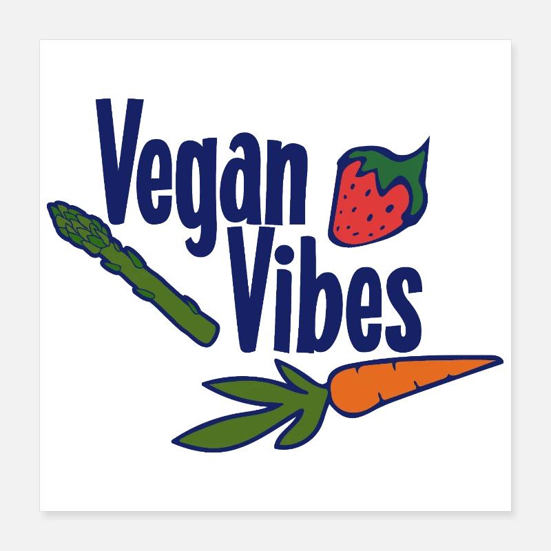 Vegan Vibes Veggie Logo Poster 16" x 16" (40x40 cm)