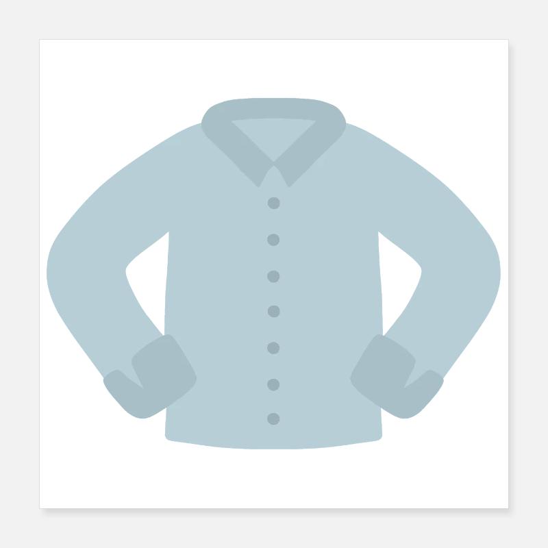 Azure Buttoned Shirt Grafik Poster 40x40 cm