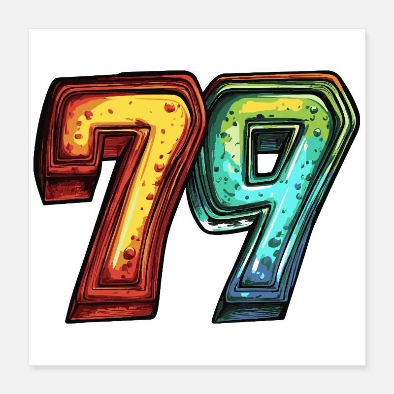 79 Zahl Bunt Poster 40x40 cm