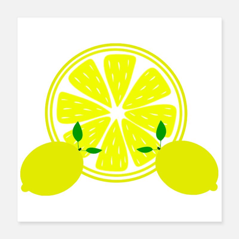 Zitrone Limone Limette Poster 40x40 cm