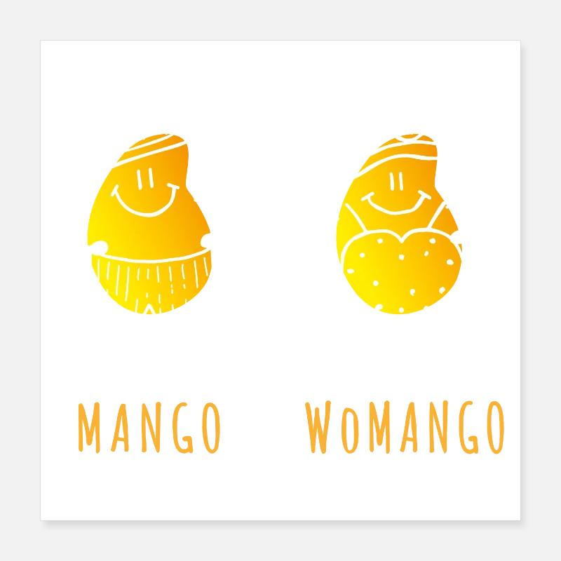 Mango - Womango - Pun, Puns Poster 16" x 16" (40x40 cm)