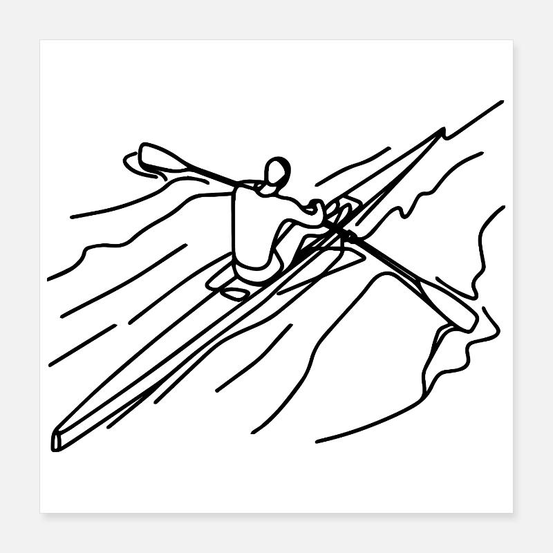 Dessin du rameur Poster 40 x 40 cm