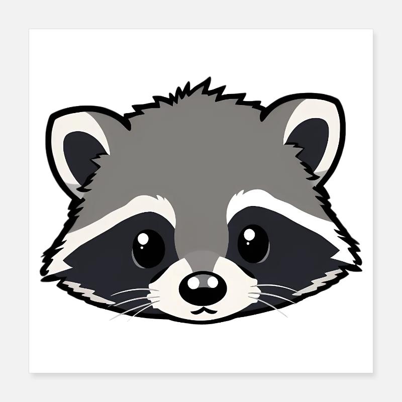Waschbär Poster 40x40 cm