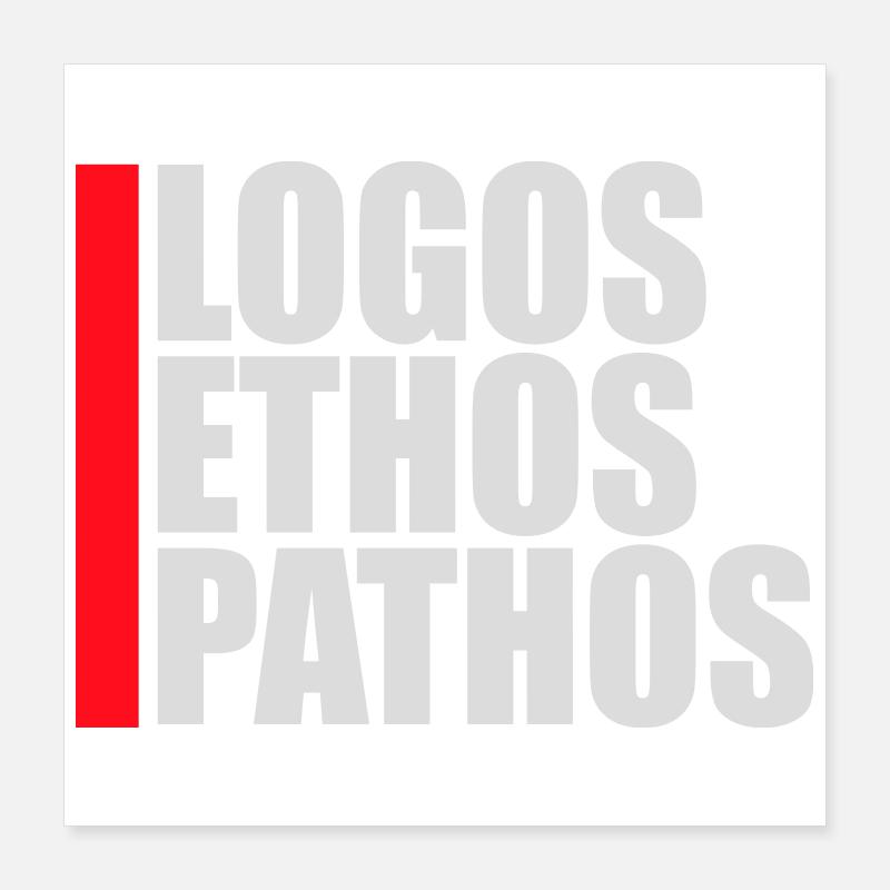 Logos Ethos Pathos Rhetoric Philosophy Student Poster 16" x 16" (40x40 cm)