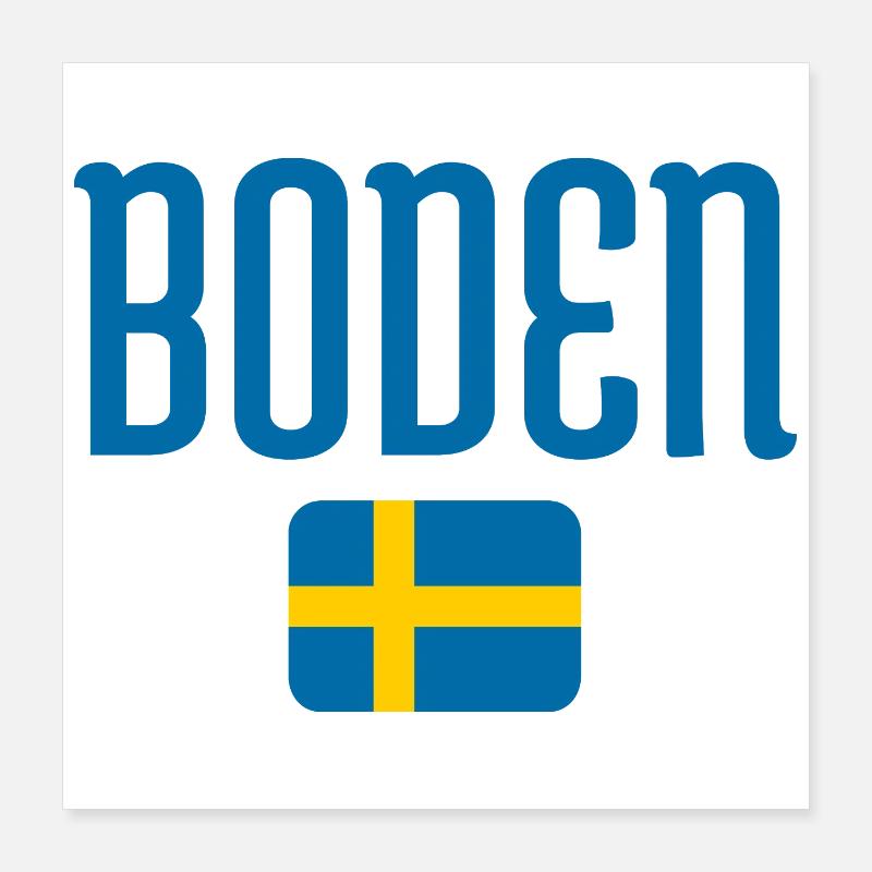 Typographie du drapeau de Boden Suède Poster 40 x 40 cm