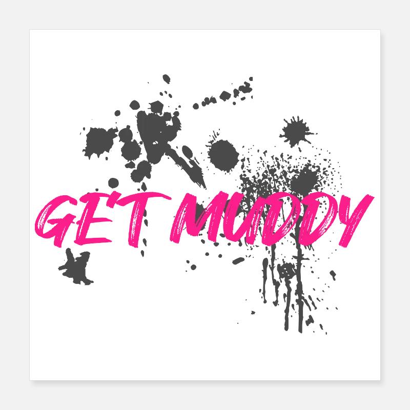 Course boueuse Schlammlauf Mud Run Muddy Poster 40 x 40 cm