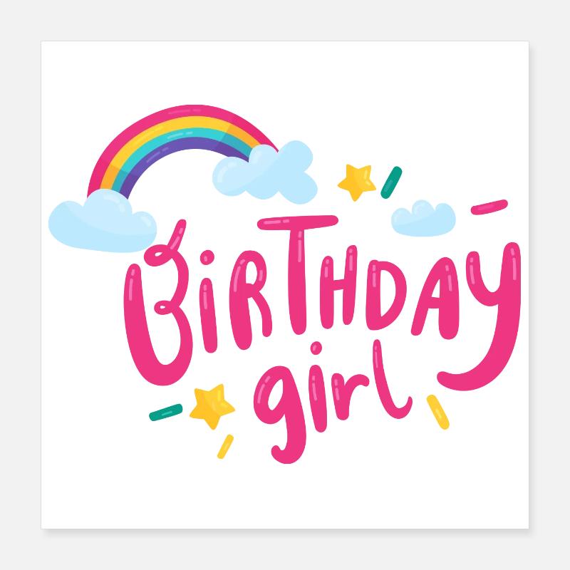 Geburtstagskind Regenbogenglanz Poster 40x40 cm