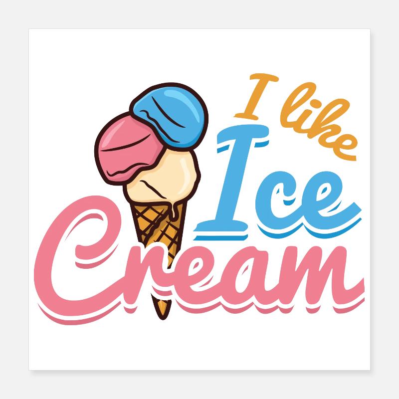 Amour de la crème glacée Poster 40 x 40 cm