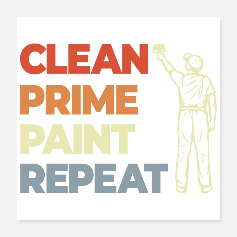 Clean Prime Paint Repeat Poster 40x40 cm