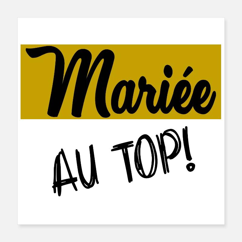 JUST MARRIED. EVJF. MARIEE Poster 40 x 40 cm