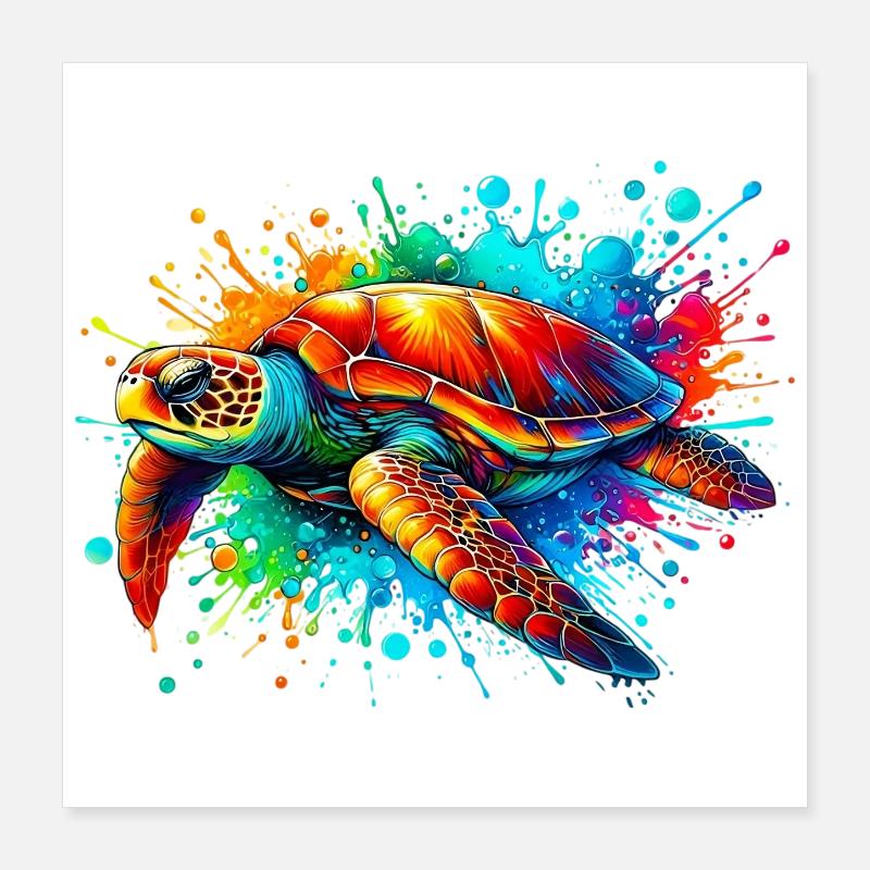 Tortue Poster 40 x 40 cm