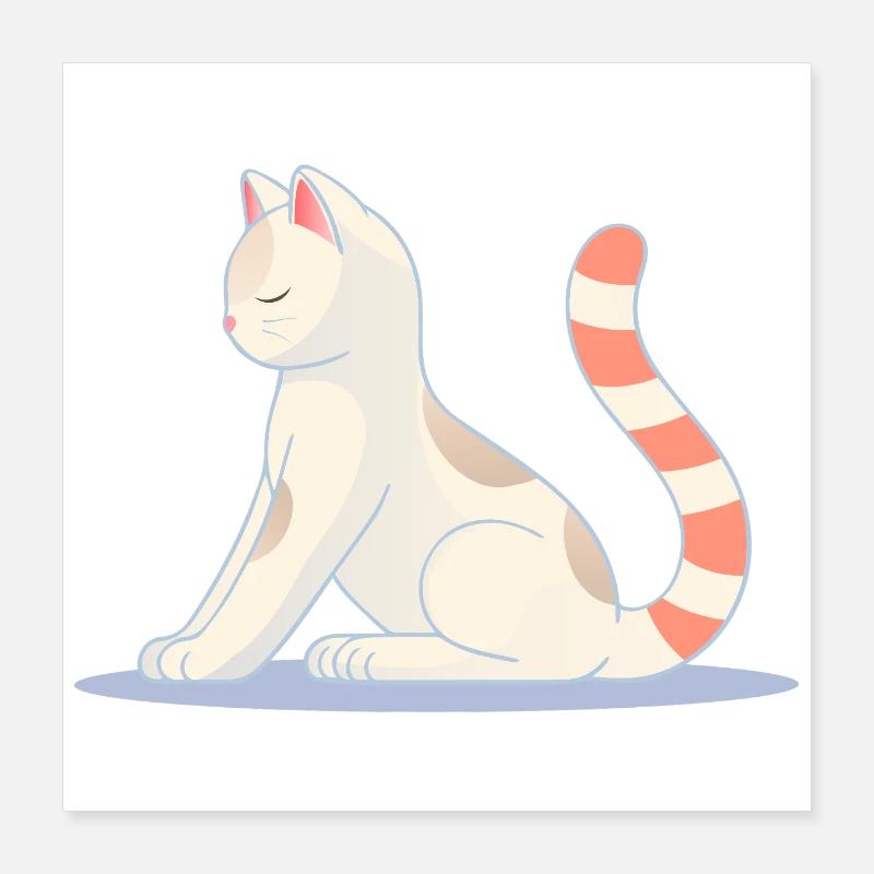 Chat en posture de yoga méditatif Poster 40 x 40 cm