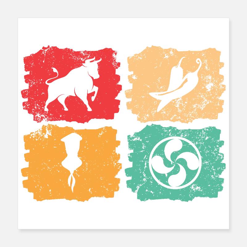 Pays basque vintage – Solar Pulse Poster 40 x 40 cm