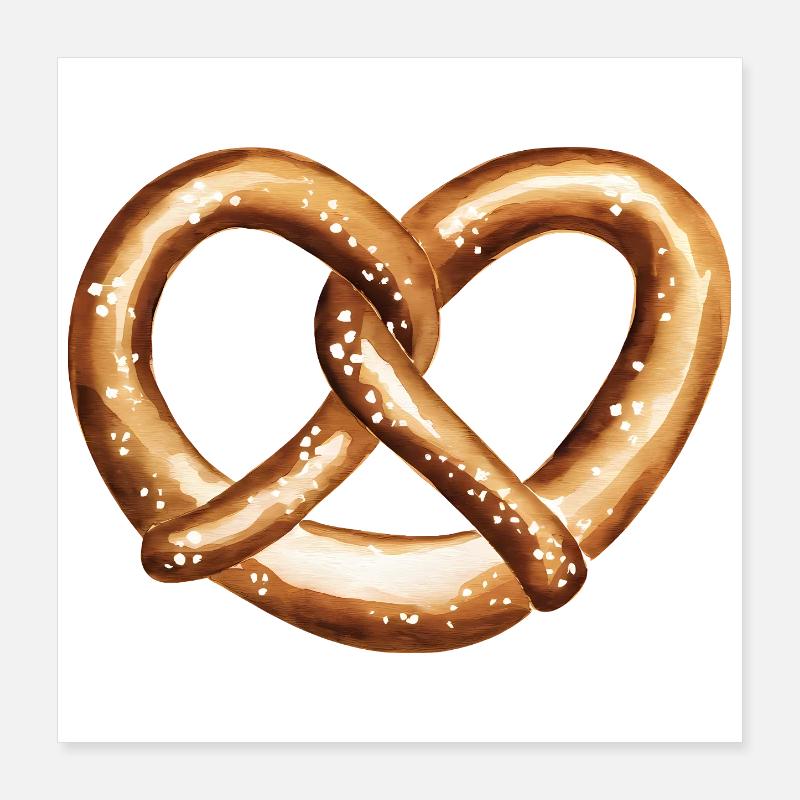 Bretzel en forme de cœur Poster 40 x 40 cm