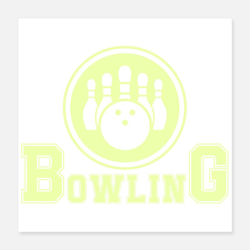 Design de bowling rétro en vert fluo Poster 40 x 40 cm