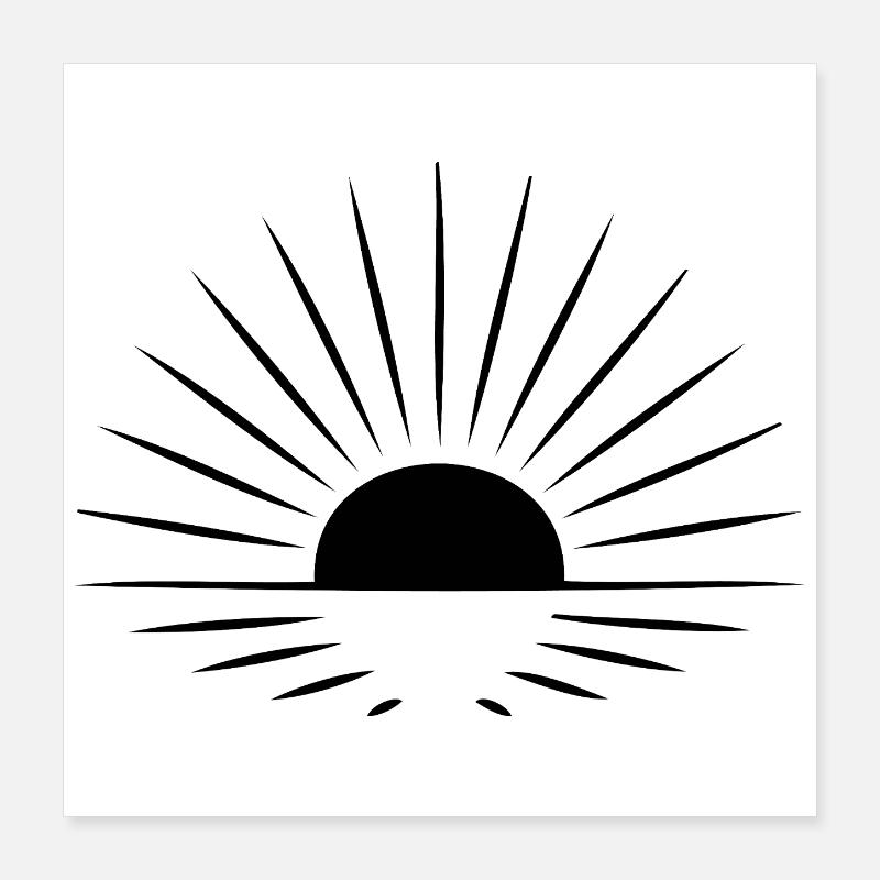 Sonne-Strahl Minimalistisches Achtsamkeits Poster 40x40 cm