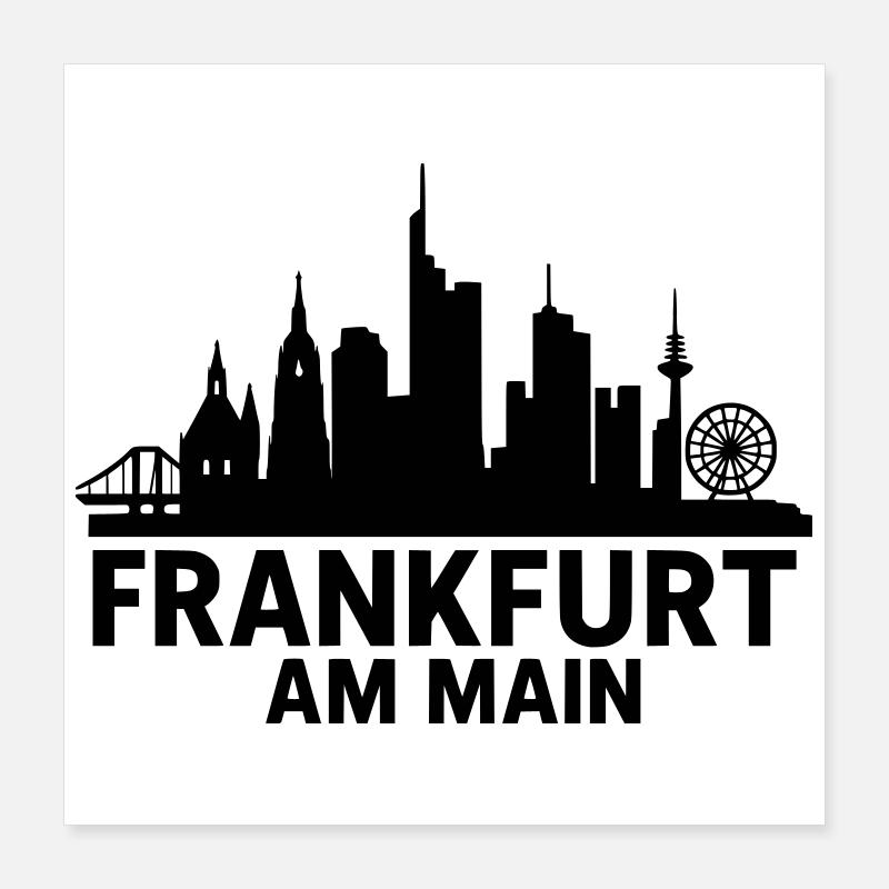 Francfort-sur-le-Main Silhouette Poster 40 x 40 cm